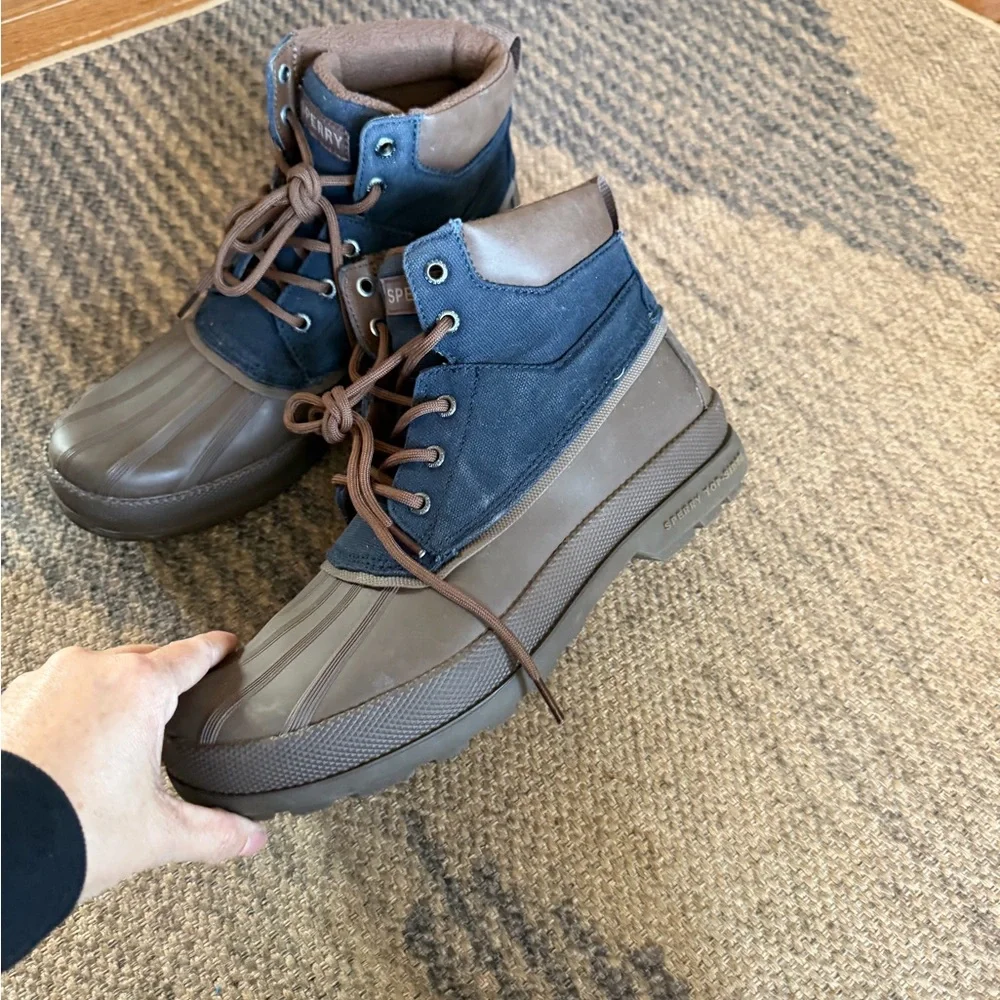 Sperry Navy and Chocolate Duck Boots - Picture 2 of 7